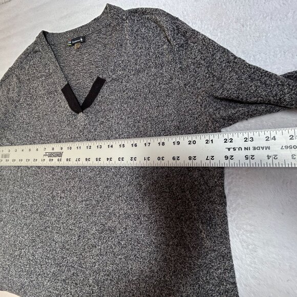 Smartwool Womens Shadow Pine Tunic Sweater XL Gray Long Sleeve V-Neck Pullover - Picture 7 of 8